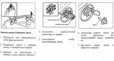 Инструкция замене лампы ближнего света
