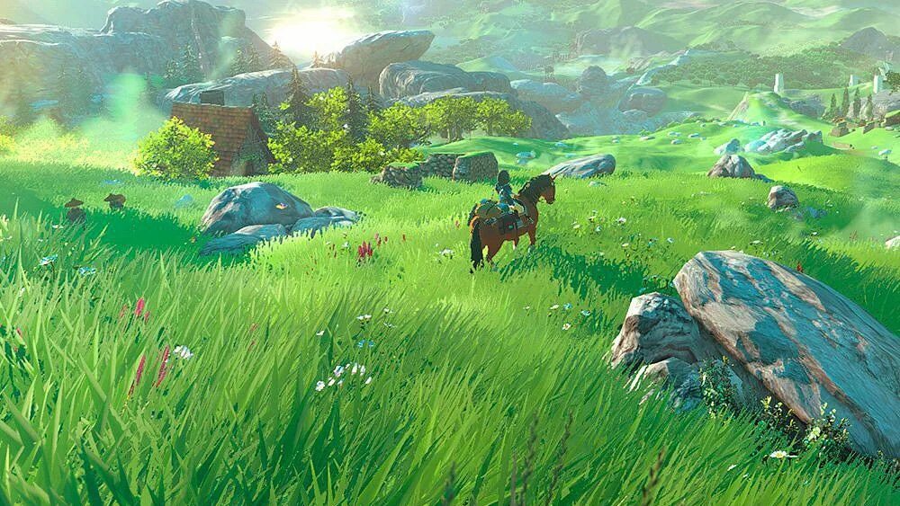 Zelda мир. Зельда Breath of the Wild. The Legend of Zelda: Breath of the Wild (2017). The Legend of Zelda Breath of the Wild игра. Zelda BOTW пейзаж.