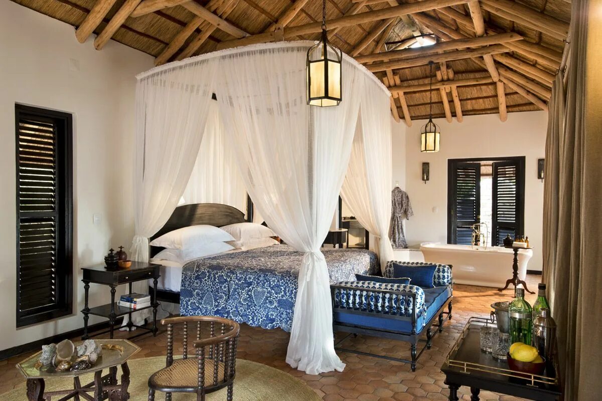 The coastal village cabanas. Мозамбик в интерьере. Guludo Lodge. Anantara Bazaruto Island Resort 5.