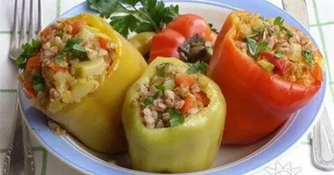 Овощи фаршированные гречкой