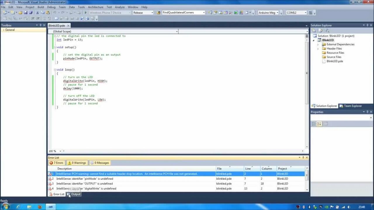 Как в visual studio писать на c. Visual studio 2010 c++. visual c++ 2012. visual studio arduino. пины на c++ для ардуино.