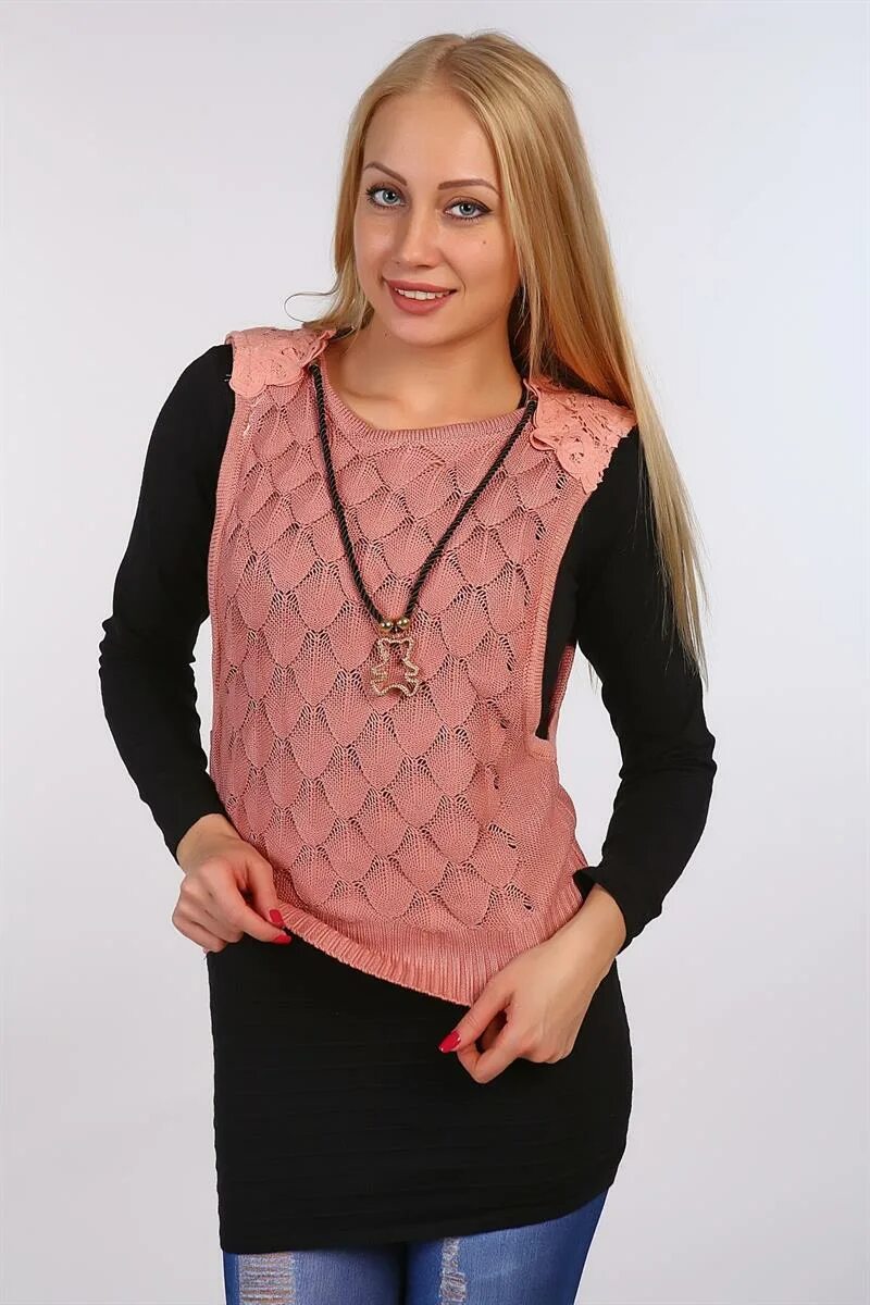 Кофта двойка. Свитер двойка. Трикотажная двойка женская. Кофта двойка с майкой. Джемпер 191-04, 48.