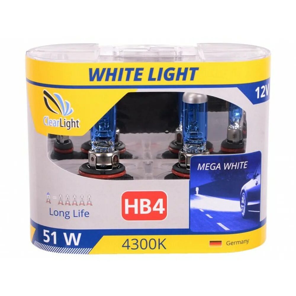 Лампа 12v h4 60/55w 4300k Clearlight WHITELIGHT 2 шт. DUOBOX mlh4wl. Лампы галоген 12v hb4 55w White Light 4300k. Галогеновая лампа hb4 эффект ксенона Clearlight. Лампочки h4 Clearlight White Light.