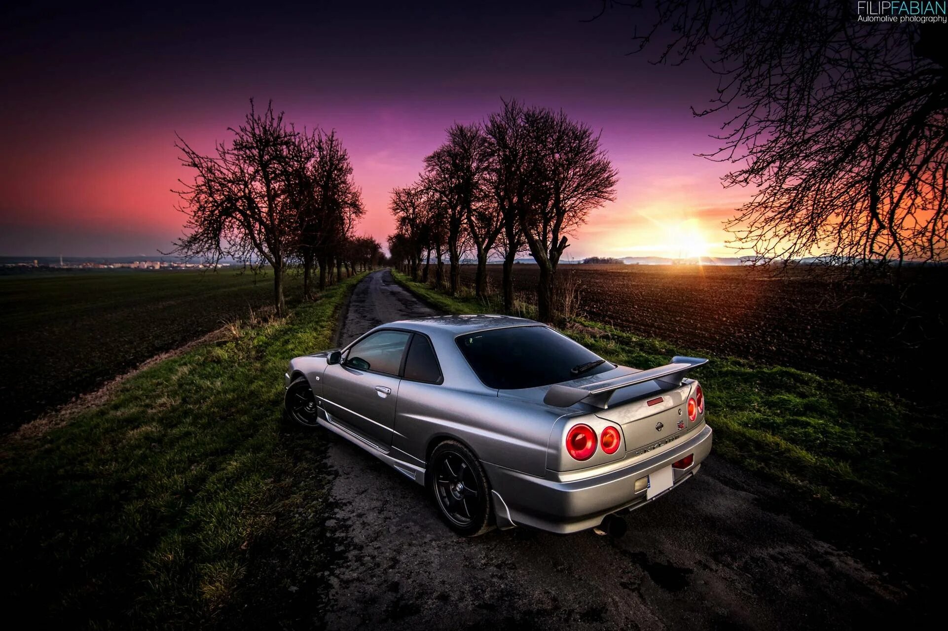 Nissan Skyline r34 sedan. Закат Ниссан Скайлайн р34. Skyline r34 на закате. Fond34 ru