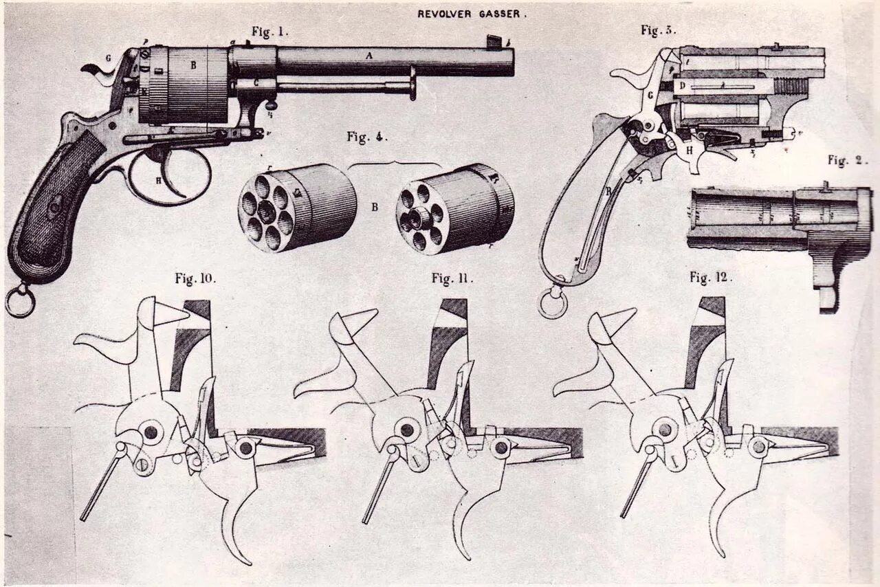 Работа револьвера. Барабан револьвера Наган 1895. Револьвер Гассер 1870. Устройство Нагана револьвера 1895. Револьвер Наган 1895 чертежи.