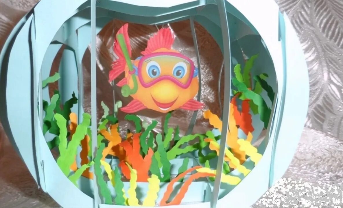 Поделка аквариум. Поделка рыбка. Поделка аквариум из бумаги. Детская поделка аквариум. Рыбка из бумаги аквариум