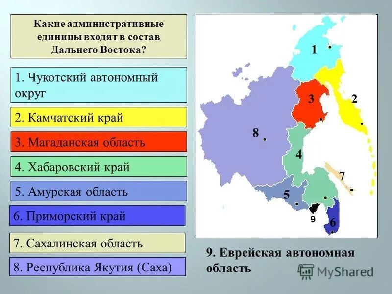 Какие регионы дальнего