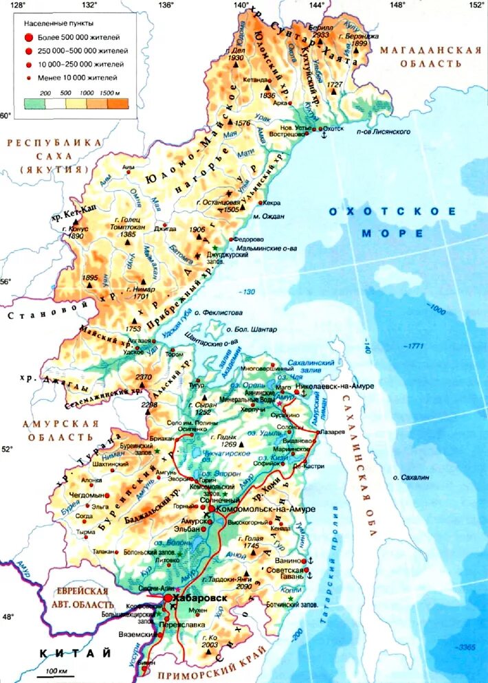 Карта дорог хабаровского. Карта гор Хабаровского края. Физическая карта Хабаровского края. Географическая карта Хабаровского края подробная. Географическая карта Хабаровского края.