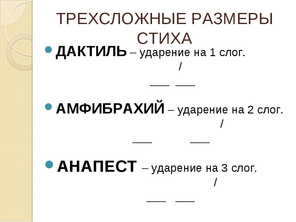 Трехсложные Размеры стиха. Трёх сложные Размеры стиха. Схемы стихотворных размеров. Трехсложные стихотворные Размеры примеры.