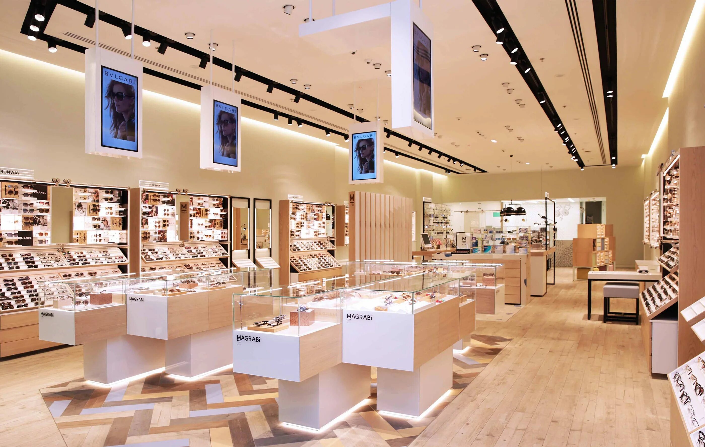 Amount store. Modern store. magrabi optical. lighting store. optical store in america.