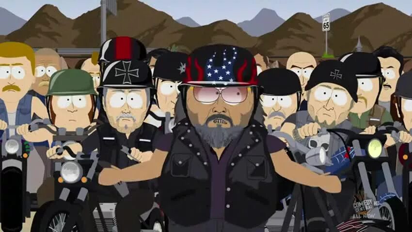 South park байкеры. Южный парк байкеры. Байкеры из саус парка. Саус парк байкеры. Мотоциклисты саус парк.