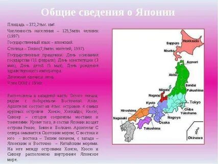 Описание японии по плану 7 класс география кратко