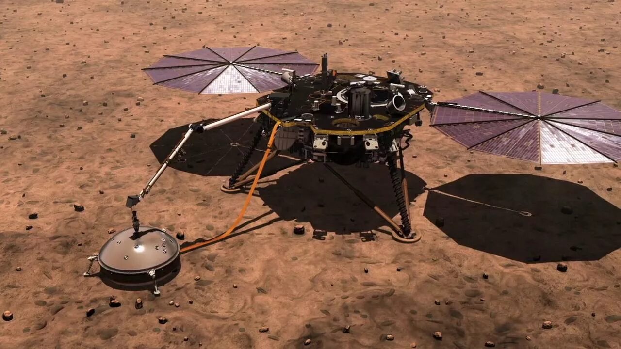 Марсианский зонд. Зонд NASA Insight. Посадочный модуль НАСА Insight. Марсоход космический аппарат Insight. Инсайт Марс.