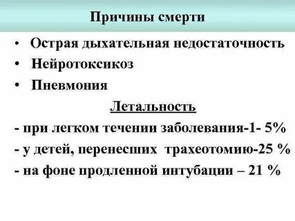 Причины острой дыхательной недостаточности