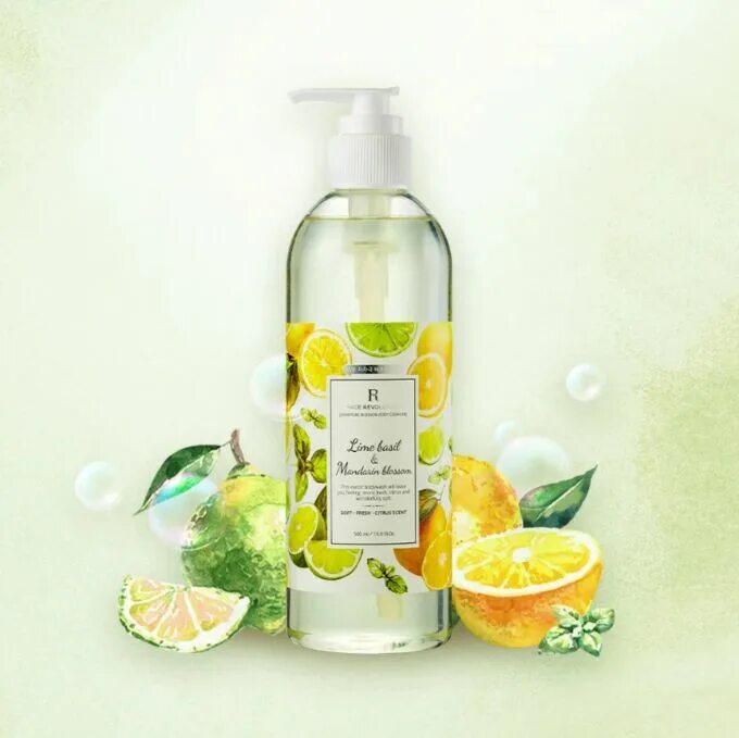 Face Revolution Signature Blossom body Cleanser Orange Blossom. Face Revolution гель для душа с апельсином body Cleanser Orange Blossom, 500 г. Корейская косметика с лаймом. Blossom гель