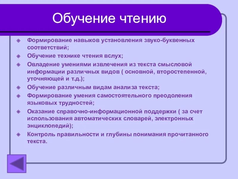 Формирование навыков чтения. Умения чтения на иностранном языке. Умения на уроке английского языка. Этапы обучения письму на уроках английского языка. Методика изучения чтения