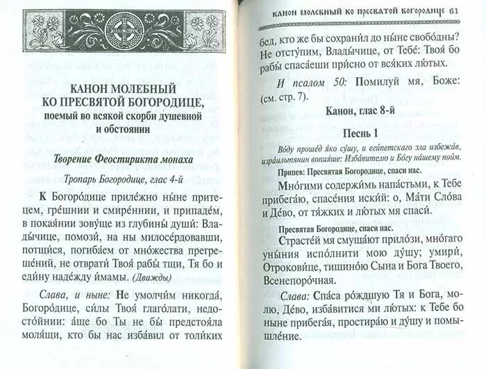 Канон богородице читаемый во всякой