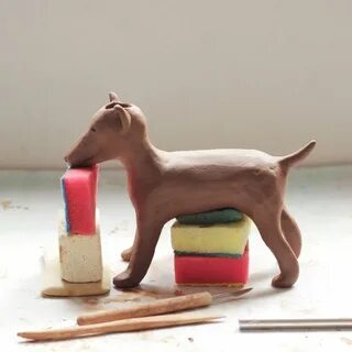 Как слепить собаку из глины