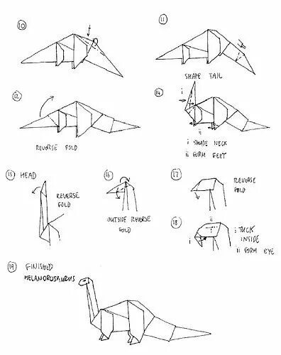 Step By Step Instructions How To Make Origami A Dinosaur. Stock Vector - Illustr