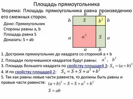 Площадь прямоугольника 8 класс таблица 8 Методическая разработка урока по геометрии в 8 классе "Площадь прямоугольника" -