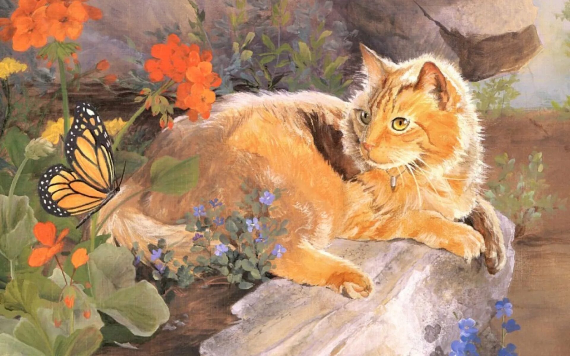 Холсты рыжий кот. Paintboy «кот и его мечты». канадская художница lucie bilodeau. кошки в живописи. кошки картины художников.