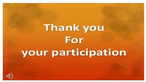 Thanks for your participation