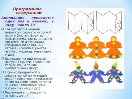 Аппликация программное содержание