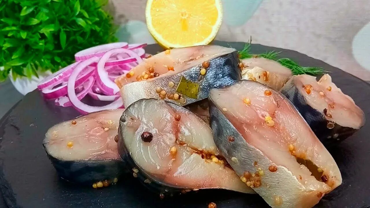 Рецепт пряной скумбрии кусочками