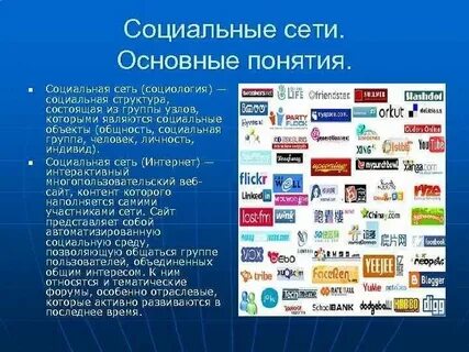 Характеристики соц сетей