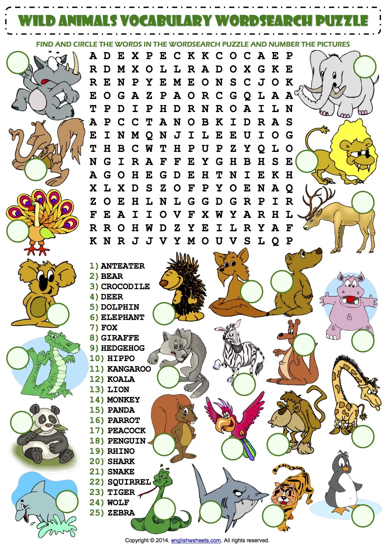 Wild animals Vocabulary Wordsearch Puzzle. Worksheets животные. Задания по теме животные английский язык. Животные на английском задания. Кроссворд на английском на тему животные