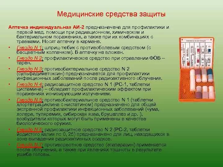 Средства индивидуальной аптечки. СИЗ средства индивидуальной защиты аптечка аи2. Медицинские средства защиты аптечка индивидуальная АИ-2. Медицинские средства защиты БЖД. Аптечка индивидуальная АИ-2 предназначена для профилактики и первой.