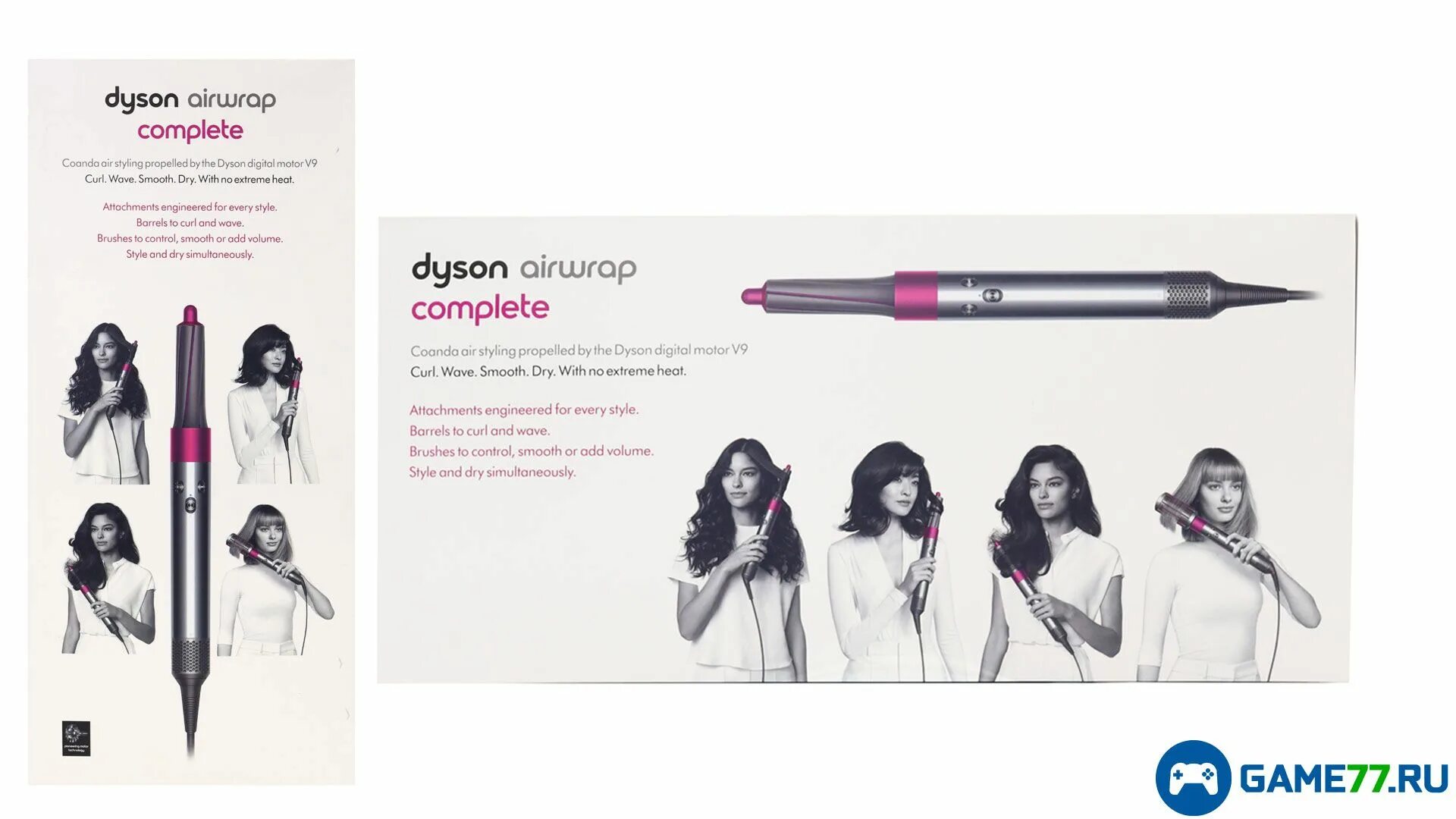 Проверить номер дайсона стайлер. Стайлер Dyson Airwrap. Dyson мультистайлер. Стайлер дhs01 Airwrap Айсон упаковка. Дайсон стайлер для длинных волос.