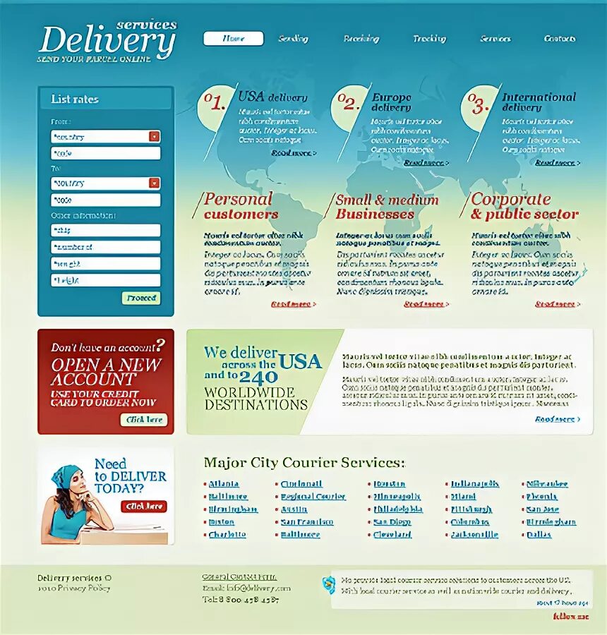 Web delivery. Best website Template. Delivery info site. Deliver_Template-2.