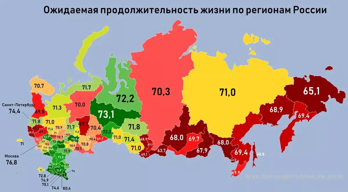 Карта ожидаемой продолжительности жизни России. Продолжительность жизни по территории России. Средняя Продолжительность жизни в России по регионам. Средняя ожидаемая Продолжительность жизни в России карта.