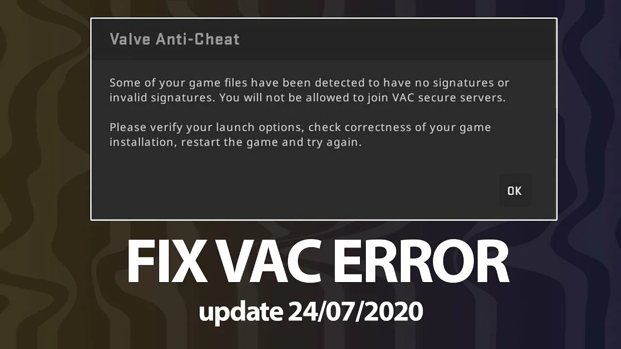 Internal provider error маркет кс го. VAC ошибка в КС го. ВАК ошибка КС го. Ошибка аутентификации VAC В КС го. Valve Anti-Cheat.