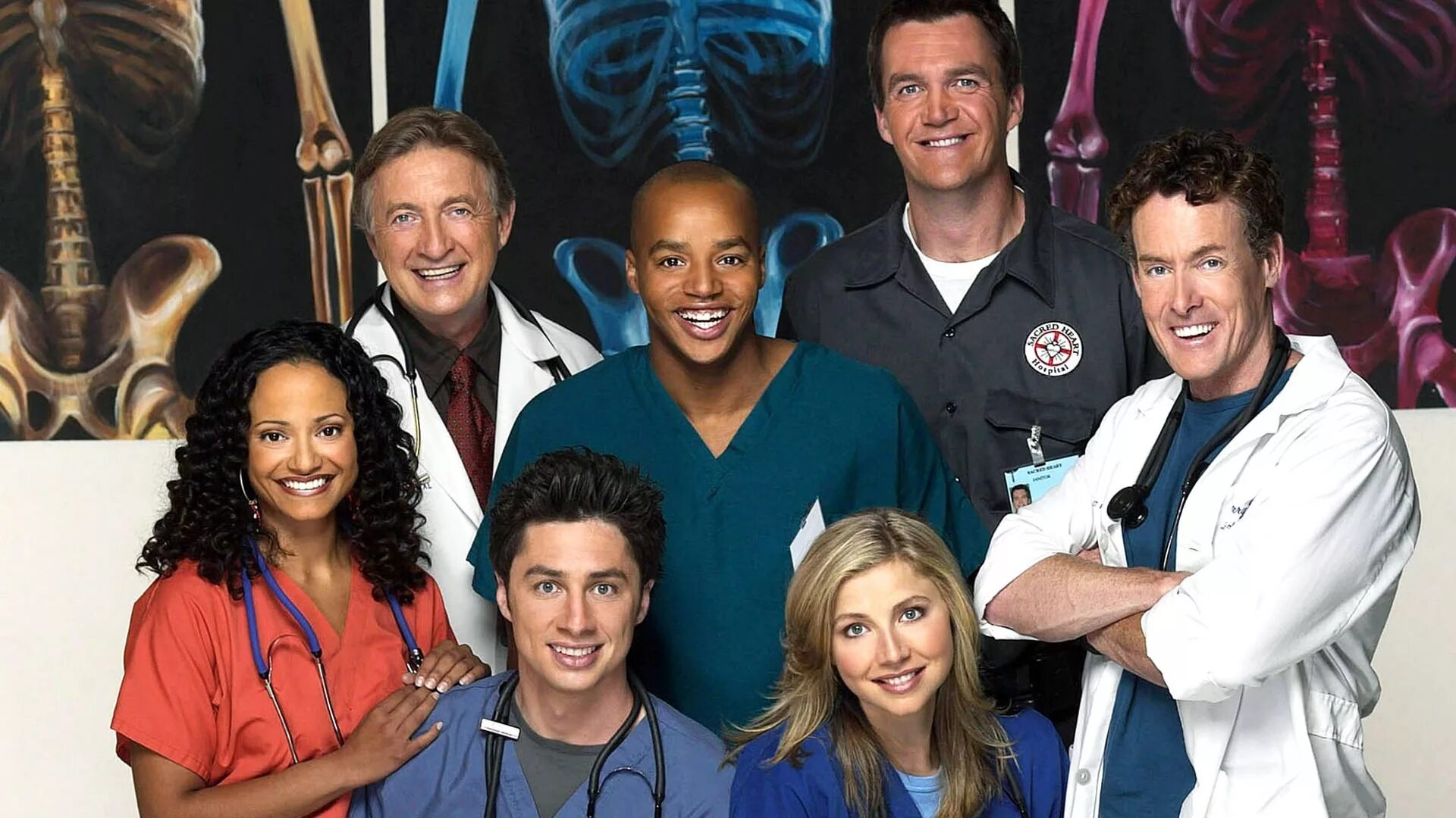 Scrubs 7. Scrubs ситком. Scrubs Постер. Лесли Бейкер Scrubs.