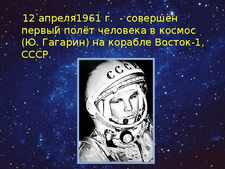 Как появился день космонавтики. 12.04.1961 – Первый полет человека в космос. 12 Апреля полет Гагарина в космос. 1961 Г полет ю Гагарина в космос.