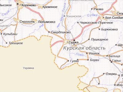 Суджа курская область карта граница с украиной