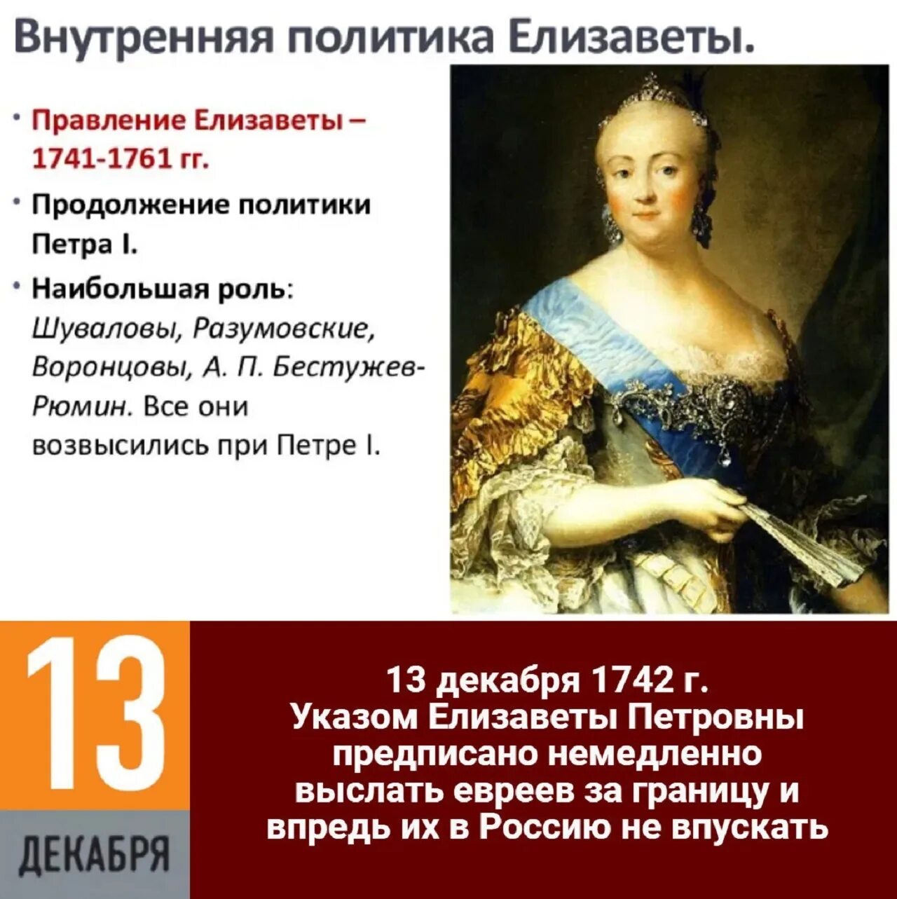 13 мая указ. Указ Елизаветы 1742. Указ Елизаветы Петровны о высылке евреев 13 декабря 1742. Указ Елизаветы о плененных Турках.