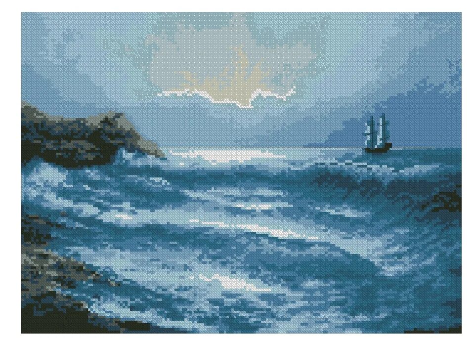 Морской бриз вышивка чаривна мить. Схема вышивки море. Море вышивки. Море вышивки. Вышивка морской пейзаж.