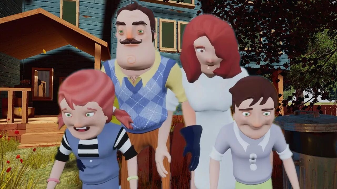 Привет сосед сестра. Привет сосед семья. Hello Neighbor семья соседа. Жена привет соседа. Семейка соседей игра.