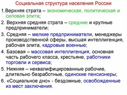 Социально профессиональная структура населения