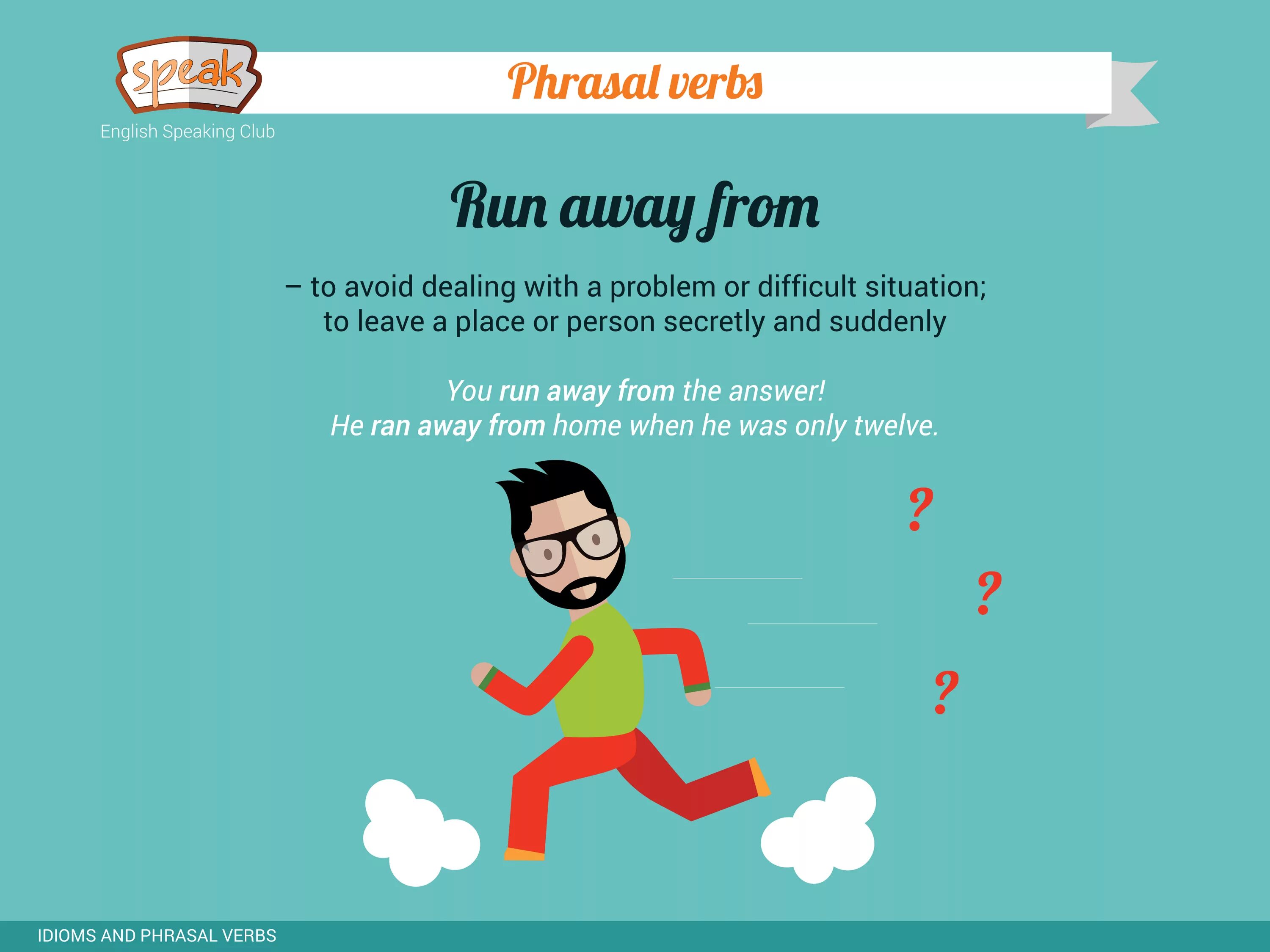 Сбежать на английском. Phrasal verb Run. Идиомы с Run. Phrasal verbs with Run. Phrasal verb to Run.