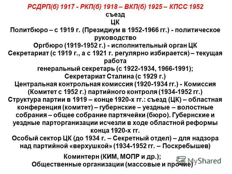 Вкп б была переименована. Структура партии ВКПБ. РСДРП Б РКП Б ВКП Б КПСС. РСДРП РКПБ ВКПБ КПСС. Структура КПСС.