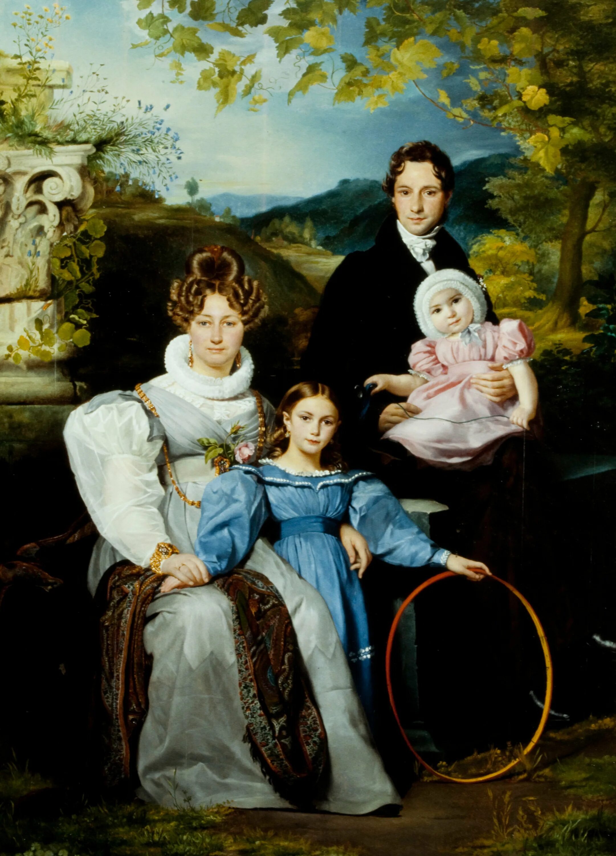 Семейный портрет. Portrait of the Gaspard Moeremans Family, 1831 and 1833. Франсуа Жозеф навез портрет семьи. Групповой портрет семьи герцога Йозефа Саксен. Велин семейный портрет.