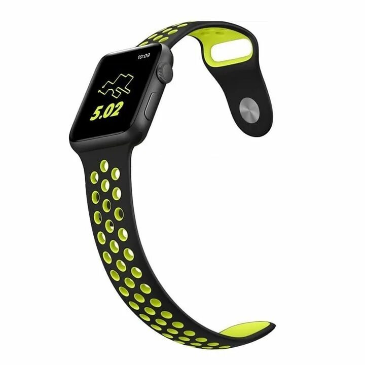 Apple nike sport band. Часы эпл вотч 2. Браслет-ремешок для Apple watch Sport (42-44mm) черный+желтый. Спортивный ремешок Nike для Apple watch. Ремешок watch Sport Band 42 mm/44 mm Black.