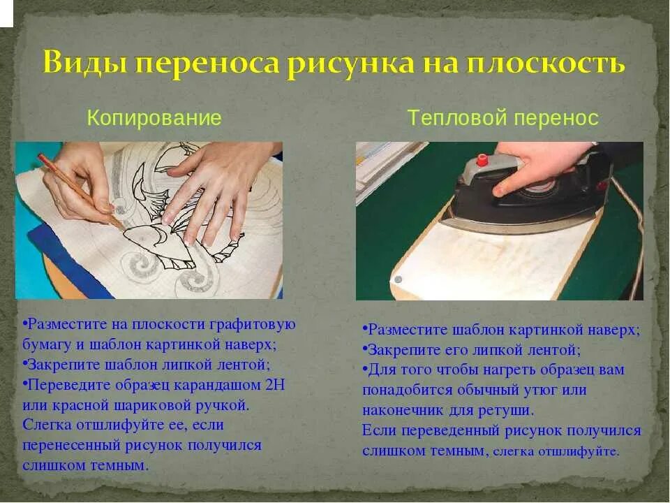 Методы выжигания по дереву. Перенос рисунка на ткань. Технологическая карта по выжиганию по дереву. Выжигание по дереву 5 класс технология. Карандаш можно перенести