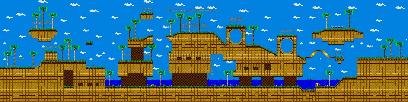 Соник 1 1 уровень. Карта green hill zone act 1. sonic the hedgehog (8 бит). соник 1 грин хилл левел. грин хилл зона из соника.
