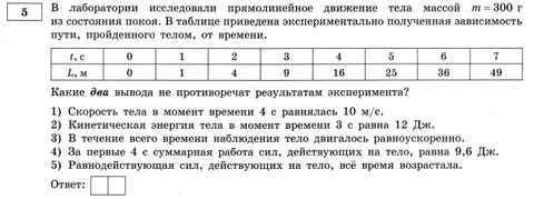 В таблице приведены экспериментально
