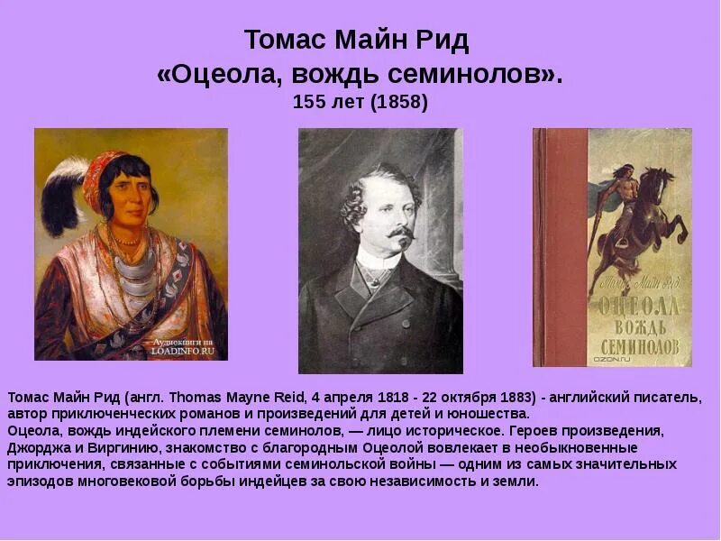 Список рид. Майн Рид (1818) английский писатель, Автор приключенческих Романов. 4 Апреля родился майн Рид.